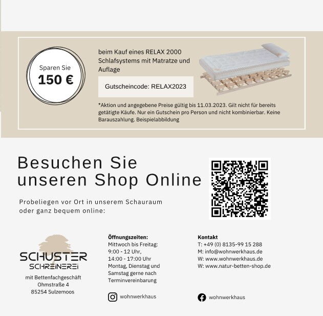 Besuchen Sie die Ausstellung im Wohnwerkhaus Sulzemoos